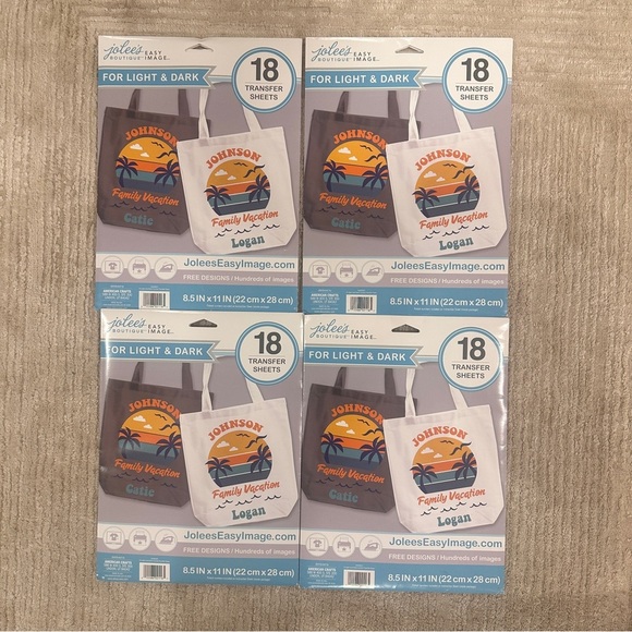 Jolee's Easy Image- (4- packs of 18) Transfer Sheets For Light & Dark 8.5" x 11" - Picture 1 of 5